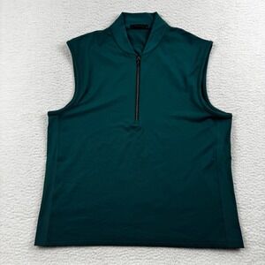Greyson Siasconset Golf Vest Womens Large Teal Quarter Zip Sleeveless Athleisure